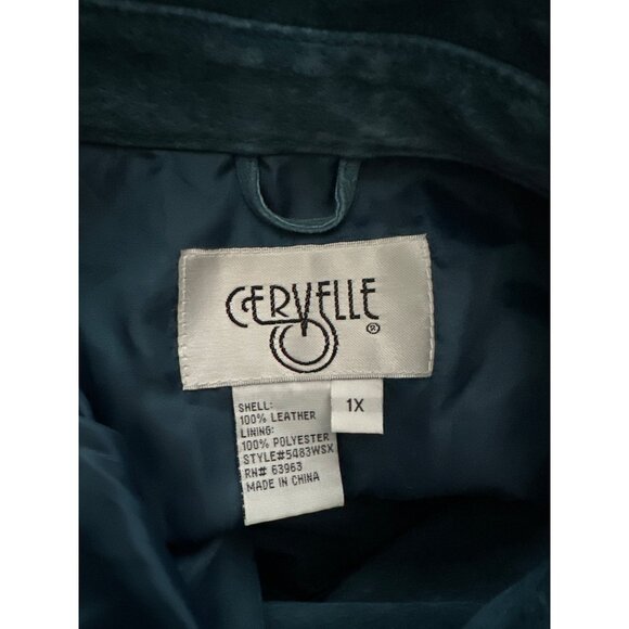 Cervelle Blue Leather Jacket Vintage Turquoise Snap Close Lined Pockets Size 1X - Picture 6 of 6